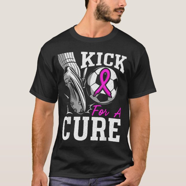 T-shirt Kick For A Breast Cancer Awareness Nk Ribbon Socce (Devant)