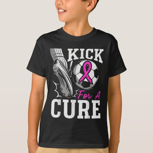 T-shirt Kick For A Breast Cancer Awareness Nk Ribbon Socce (Devant)
