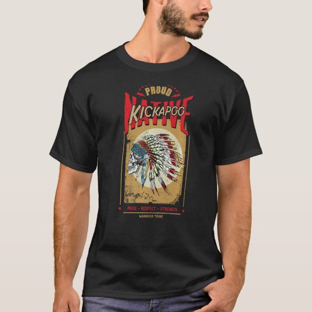 T-shirt Kickapoo Amérindien tribu guerrière Prou (Devant)