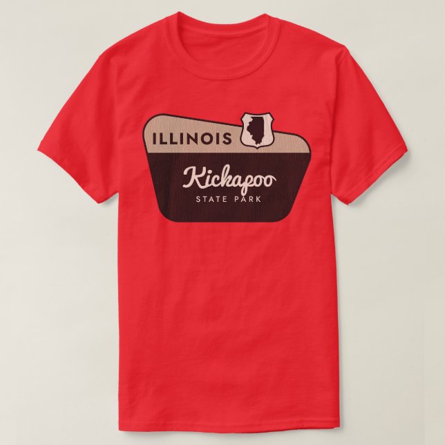 T-shirt Kickapoo State Park Affiche de bienvenue Illinois (Design devant)
