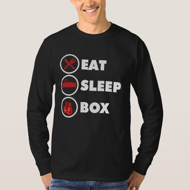 T-shirt Kickboxer Eat Sleep Box Funny Boxing Lover Boxer K (Devant)