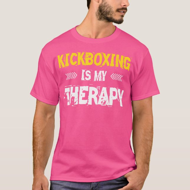 T-shirt Kickboxing Est Mon Thérapie Kickbox (Devant)