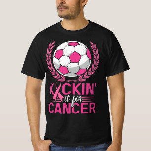 T-shirt Kickin It for Cancer Soccer Pink Ribbon Breast Can