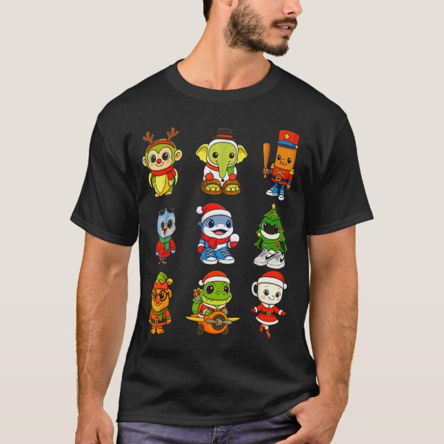 T-shirt Kid Brainrot Pajama Christmas 2025 Holiday Los Dic (Devant)