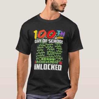 T-shirt Kid Level 100 Days Of School Unlocked Gamer Video