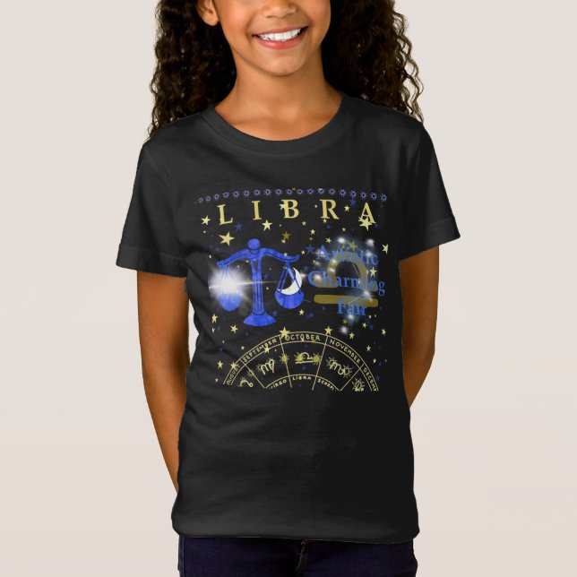 T-shirt Kid Retro Libra Zodiac Traits (Devant)