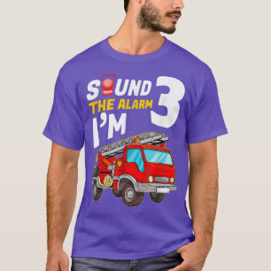 T-shirt Kid Sound the Alarm I'm 3 - Fire Truck Firefighter