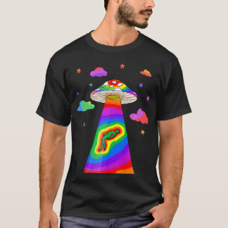 T-shirt Kidcore Aesthetic Alien UFO Abduction Mushroom Cot