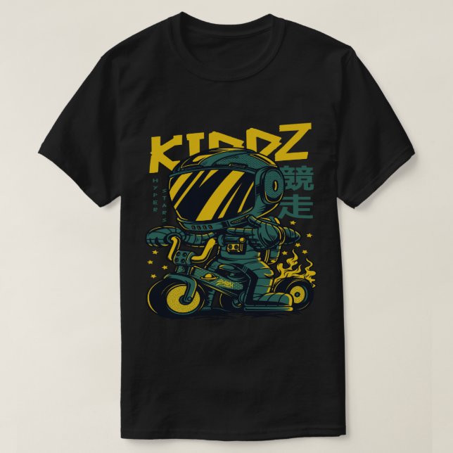 T-shirt KIDDZ Space Biker Graphic Tee - Retro Futuristic A (Design devant)