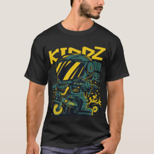 T-shirt KIDDZ Space Biker Graphic Tee - Retro Futuristic A