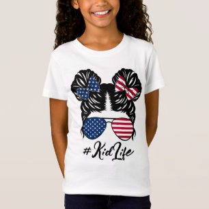 T-Shirt #KidLife Américaine fille