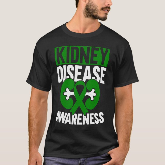 T-shirt Kidney Disease Awareness PKD Fighter Teal Ribbon S (Devant)