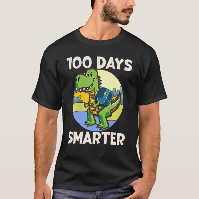 T-shirt Kids 100 days smarter, Cute dino Happy 100th Day o (Devant)