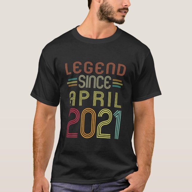 T-shirt Kids 1 Year Old Gifts - Legend Since April 2021 1S (Devant)