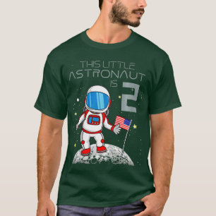T-shirt Kids 2nd Birthday Astronaut  Boys Gift 2 Year Old 