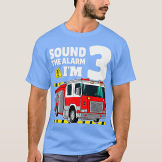 T-shirt Kids 3rd Birthday Boy Fire Truck 3 Three Year Old 
