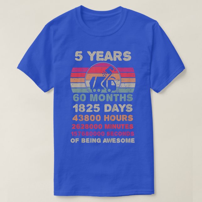 T-shirt Kids 5 Year Old Garbage Birthday 5th Birthda (Design devant)