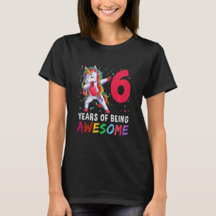 T-shirt Kids 6 Year Old Girls Teens Dabbing Unicorn 6th B