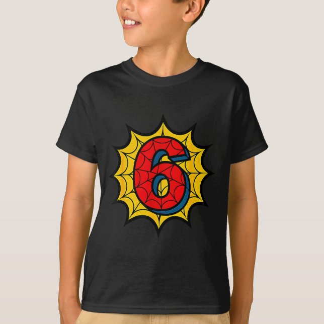 T-shirt Kids 6th Birthday Sder Theme Party 6 Year Old Boys (Devant)