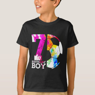 T-shirt Kids 7 Birthday Boy Soccer 7th Birthday
