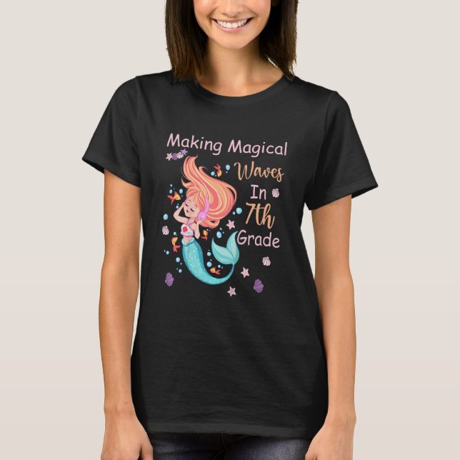 T-shirt Kids 7th Grade Mermaid Making Magical Waves Kids G (Devant)