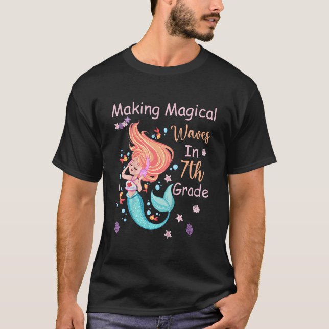 T-shirt Kids 7th Grade Mermaid Making Magical Waves Kids G (Devant)