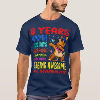 T-shirt Kids 8 Years 96 Months Of Being Awesome 8th Cat