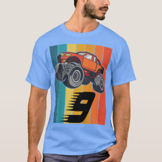T-shirt Kids 9 Years Monster Truck Boy Car Birthday1442