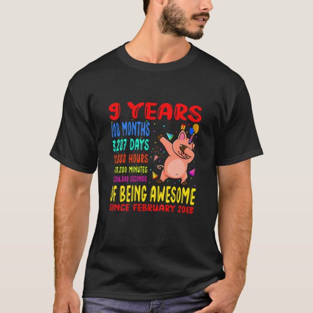 T-shirt Kids 9 Years Of Being Awesome 9Th Birthday Kids Da (Devant)