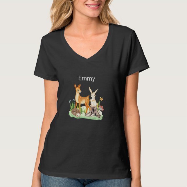 T-shirt Kids Animal deer rabbit hedgehog Emmy Premium (Devant)
