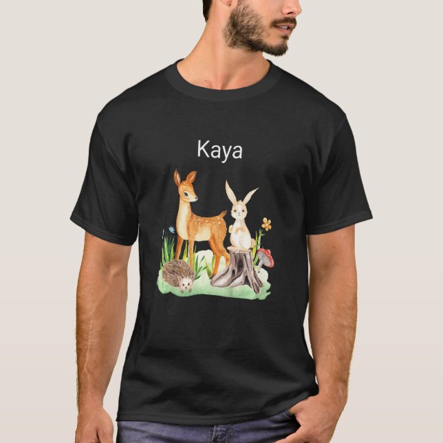T-shirt Kids Animal deer rabbit hedgehog Kaya (Devant)