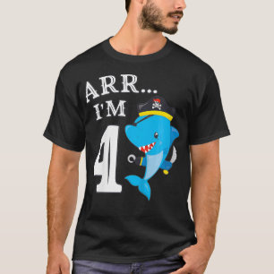 T-shirt Kids ARR I'M 4 Birthday Pirate  I 4th Birthday Sha