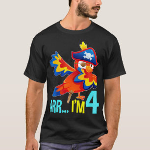 T-shirt Kids Arr Im 4 Dabbing Parrot Pirate Theme Four 4th