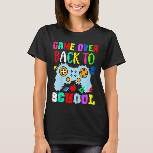 T-shirt Kids Back to School Game Over Teacher Étudiant Con (Devant)