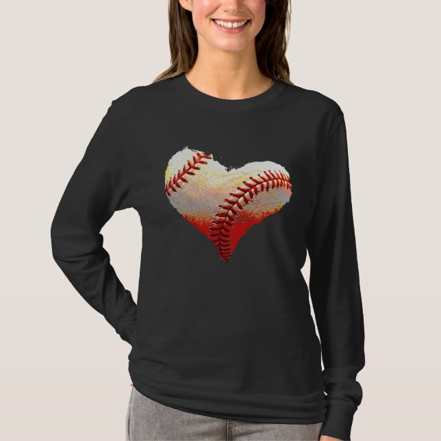 T-shirt Kids Baseball Heart Valentines Day Sports  Player (Devant)