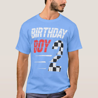T-shirt Kids Birthday Boy 2 Two Racing Flag 2nd Birthday R