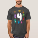 T-shirt Kids Birthday Robot Age four 4th Birthday<br><div class="desc">Kids Birthday Robot Age four 4th Birthday Robotics Robots Gift. Perfect gift for your dad,  mom,  papa,  men,  women,  friend and family members on Thanksgiving Day,  Christmas Day,  Mothers Day,  Fathers Day,  4th of July,  1776 Independent day,  Veterans Day,  Halloween Day,  Patrick's Day</div>