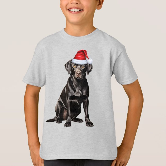 T-shirt Kids Black Labrador Dog Lover Funny Christmas (Devant)
