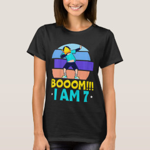 T-shirt Kids Boom I'm 7 Dabbing 7th Birthday Seven Years