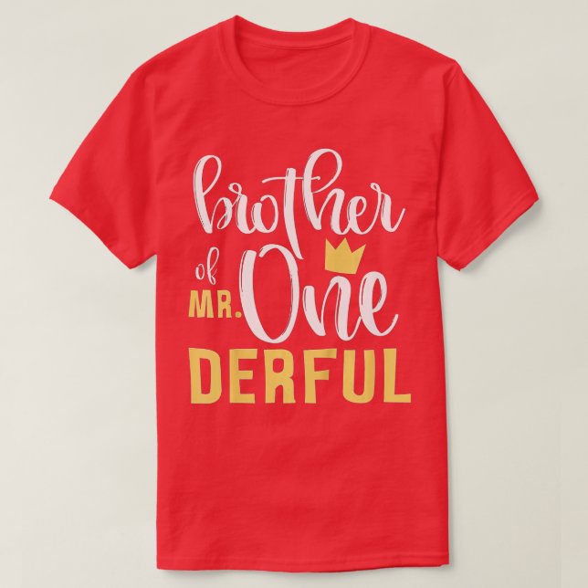 T-shirt Kids Brother of Mr Onederful 1st Birthday OneDerfu (Design devant)