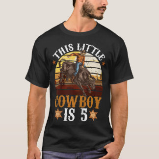 T-shirt Kids Bull Riding 5E Anniversaire 5 Ans