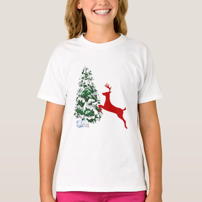 T-shirt Kids Christmas Photo Outfit | Fun Reindeer Shirt (Devant)