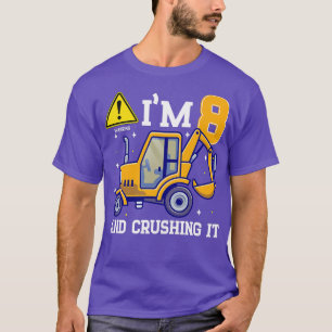 T-shirt Kids Construction Camion 8th Birthday 8 Years Old