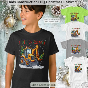 T-shirt Kids Construction Je creuse Noël