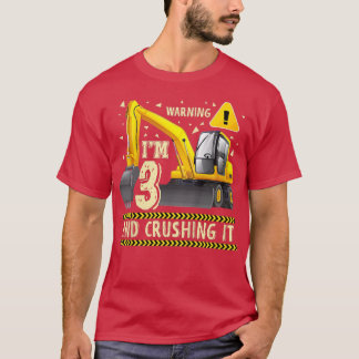 T-shirt Kids Construction Truck 3rd Birthday 3 Years Old D