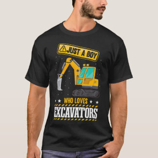 T-shirt Kids Construction Vehicle Just A Boy Who Loves Exc