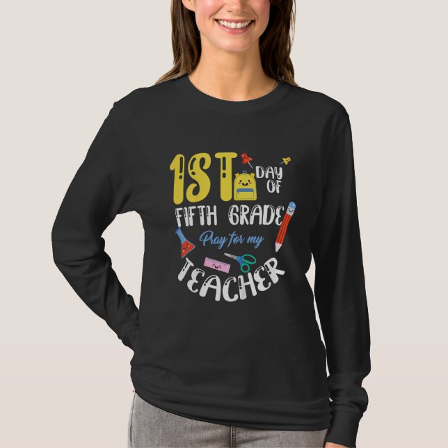 T-shirt Kids First 1st Day of Fifth 5th Grade Student Back (Devant)