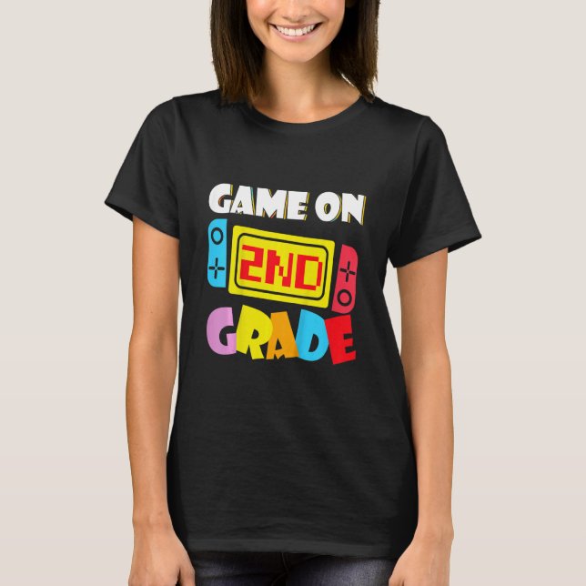 T-shirt Kids Game On 2nd Grade Gaming First Day Back To Sc (Devant)