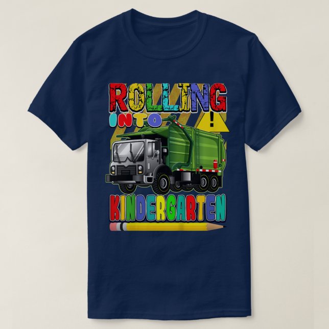 T-shirt Kids Garbage Truck, Back to School - Rolling Into  (Design devant)