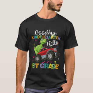 T-shirt Kids Goodbye Kindergarten Hello 1st Grade Dinosaur
